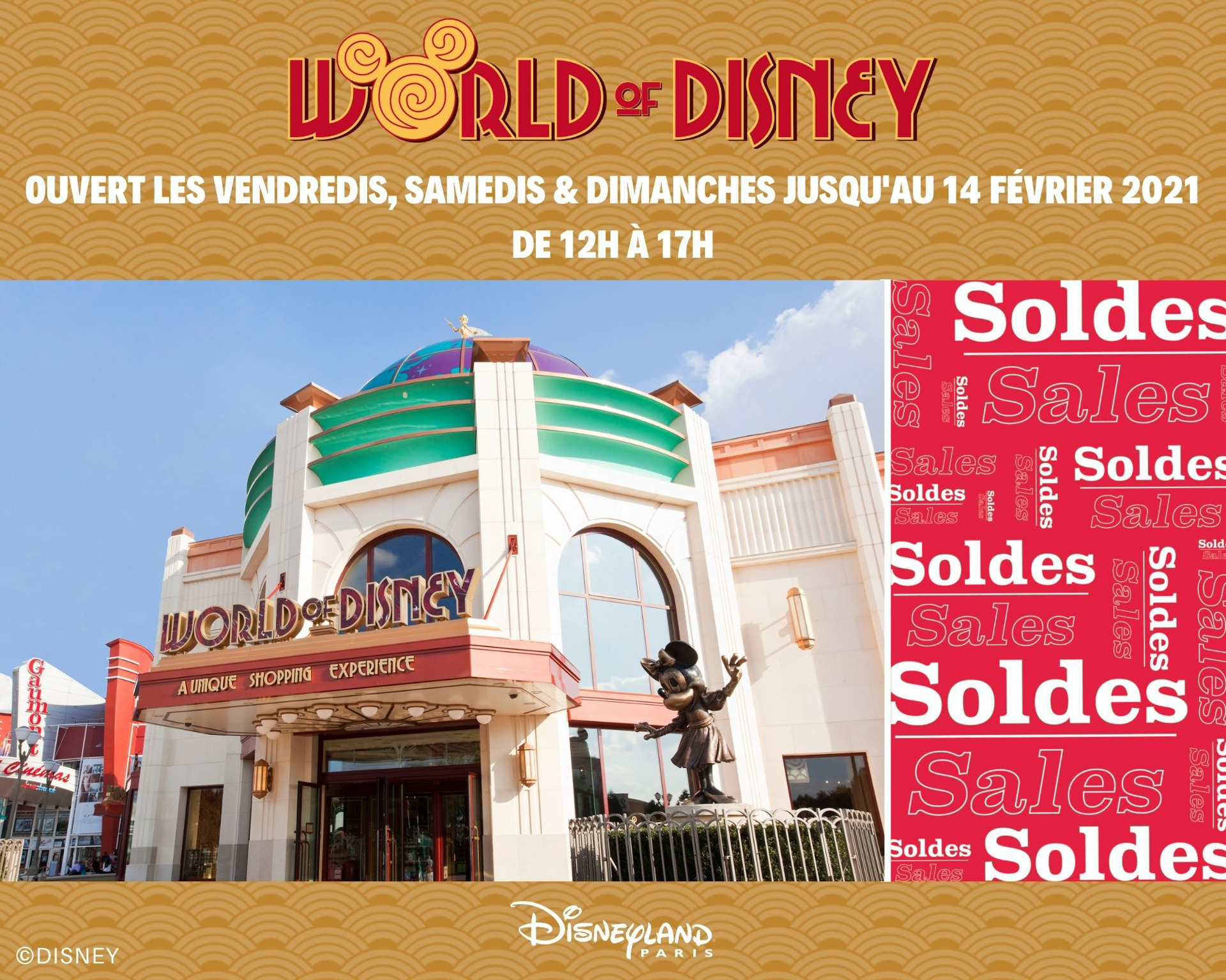 La boutique World of Disney rouvre ses portes du 29 janvier au 14 février