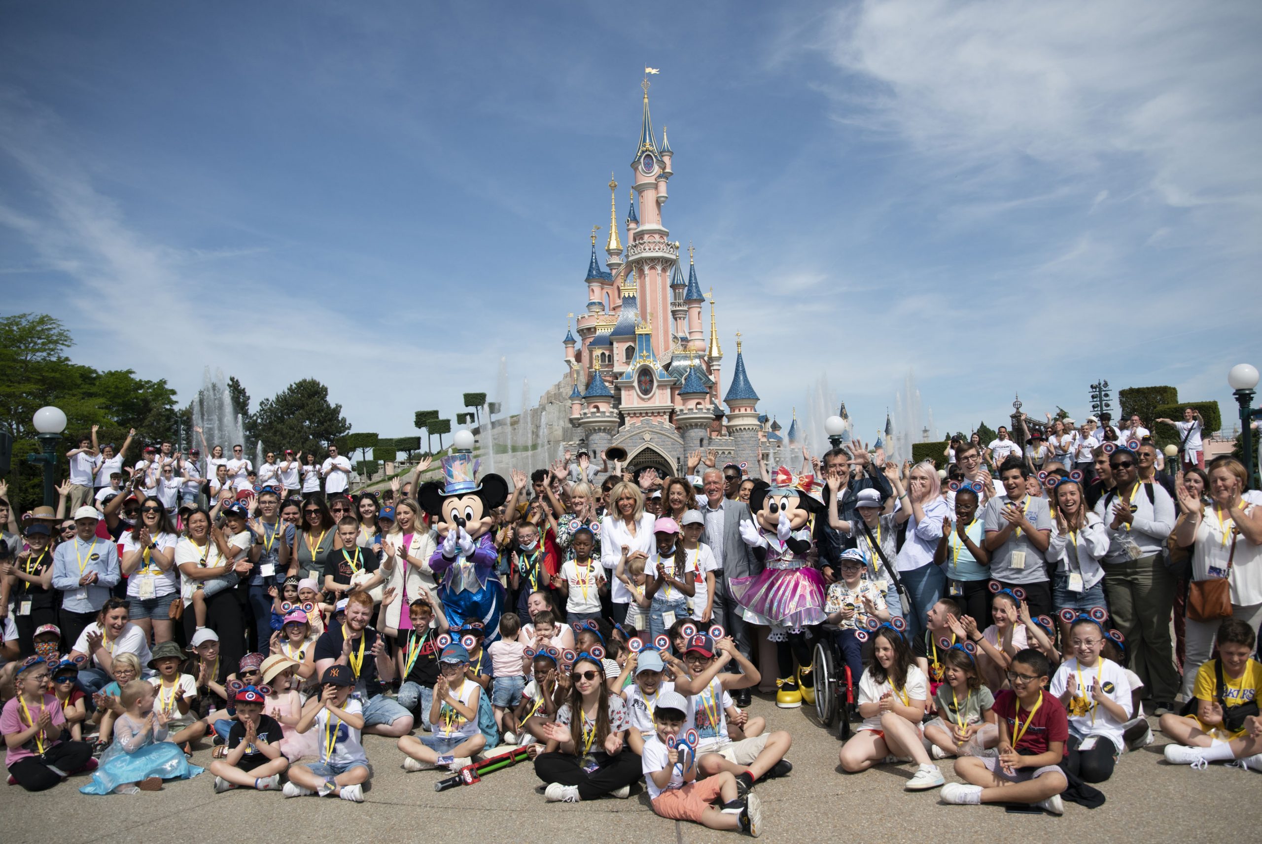 500 hospitalized children and teenagers accompanied with their families enjoy a magical day at Disneyland Paris, as part of French campaign Pièces Jaunes 
